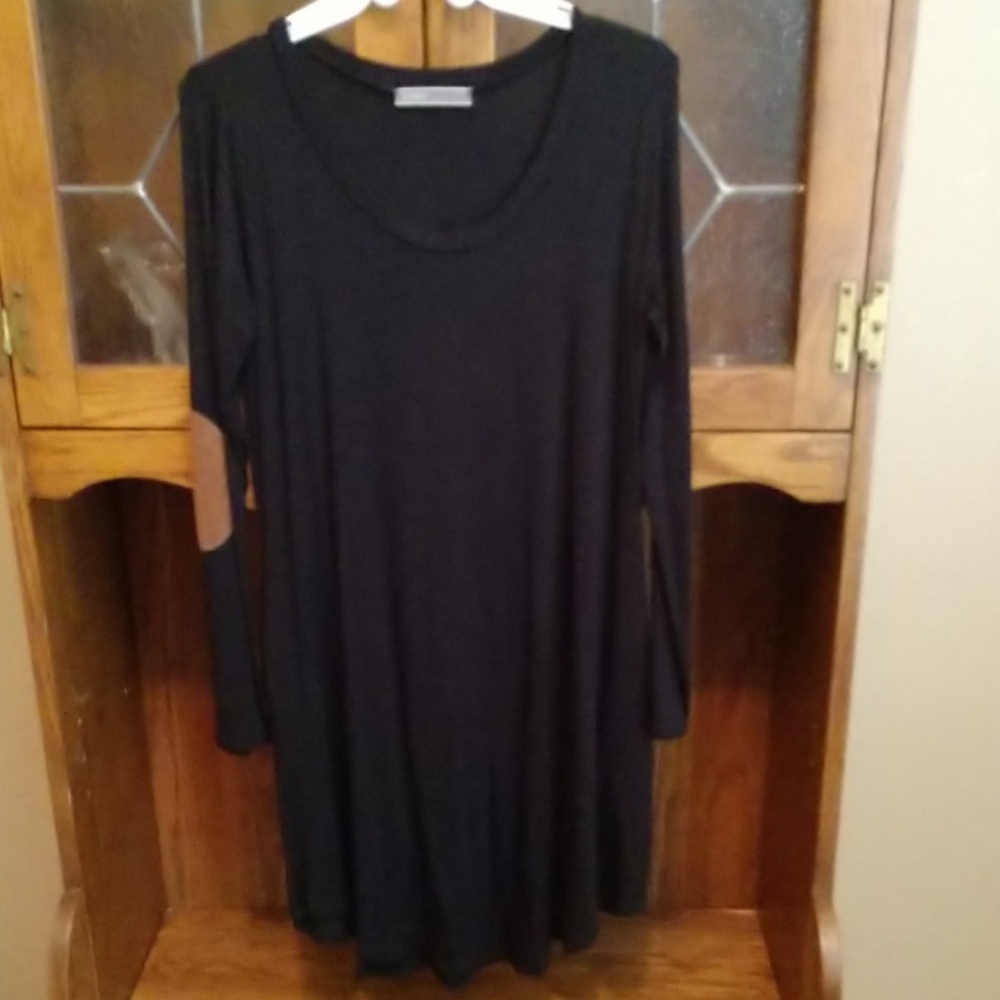LAST 1 ❄ Suede Elbow Patch Dress w/Pockets - Picture 5 of 7
